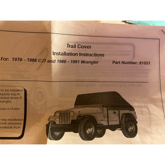 Trail Cover Jeep CJ/Wrangler 76-91 Charcoal Gray 81031-09 - Picture 3 of 3